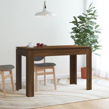 vidaXL Eettafel 120x60x76 cm bewerkt hout bruineikenkleurig