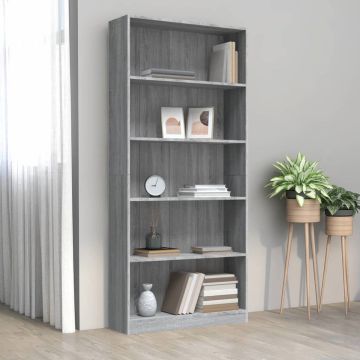 vidaXL Boekenkast 80x24x175 cm bewerkt hout grijs sonoma eikenkleurig