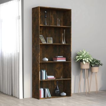 vidaXL Boekenkast 80x30x189 cm bewerkt hout gerookt eikenkleurig