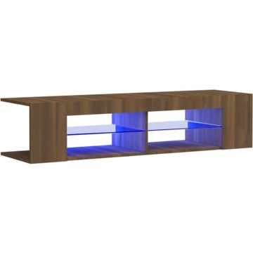 vidaXL Tv-meubel met LED-verlichting 135x39x30 cm bruineikenkleurig