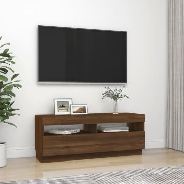 vidaXL Tv-meubel met LED-verlichting 100x35x40 cm bruineikenkleurig