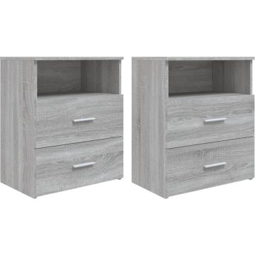 vidaXL Nachtkastjes 2 st 50x32x60 cm grijs sonoma eikenkleurig