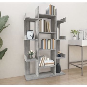 vidaXL Boekenkast 86x25,5x140 cm bewerkt hout grijs sonoma eiken