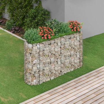 vidaXL Gabion plantenbak verhoogd 190x50x100 cm gegalvaniseerd ijzer