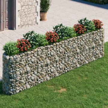 vidaXL Gabion plantenbak verhoogd 400x50x100 cm gegalvaniseerd ijzer