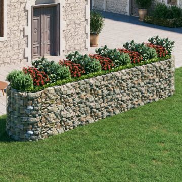 vidaXL Gabion plantenbak verhoogd 500x100x100 cm gegalvaniseerd ijzer