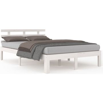 vidaXL Bedframe massief hout wit 160x200 cm