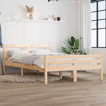 vidaXL Bedframe massief hout 135x190 cm 4FT6 Double