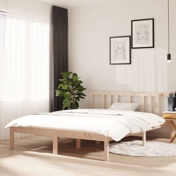 vidaXL Bedframe massief hout 140x190 cm