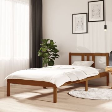 vidaXL Bedframe massief hout honingbruin 90x200 cm