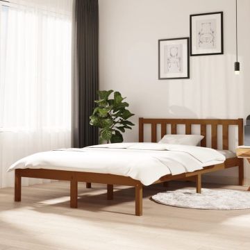 vidaXL Bedframe massief hout honingbruin 120x200 cm