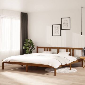 vidaXL Bedframe massief hout honingbruin 200x200 cm