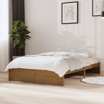 vidaXL Bedframe massief hout honingbruin 120x190 cm 4FT Small Double