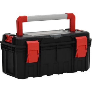 vidaXL Gereedschapskist 55x28x26,5 cm zwart en rood