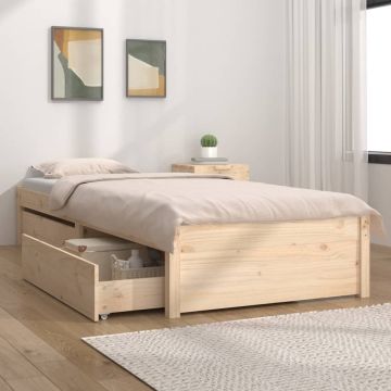 vidaXL Bedframe met lades 75x190 cm 2FT6 Small Single