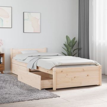 vidaXL Bedframe met lades 75x190 cm 2FT6 Small Single