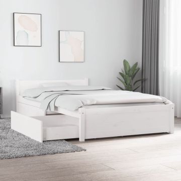 vidaXL Bedframe met lades wit 90x200 cm