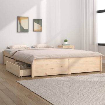 vidaXL Bedframe met lades 150x200 cm 5FT King Size