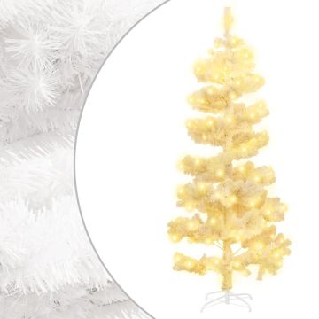 vidaXL Spiraalkerstboom met standaard en LED's 150 cm PVC wit