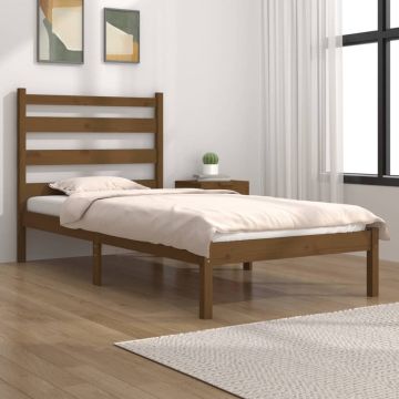 vidaXL Bedframe massief grenenhout honingbruin 100x200 cm