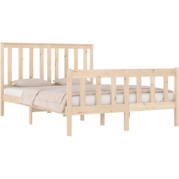 vidaXL Bedframe massief grenenhout 135x190 cm 4FT6 Double