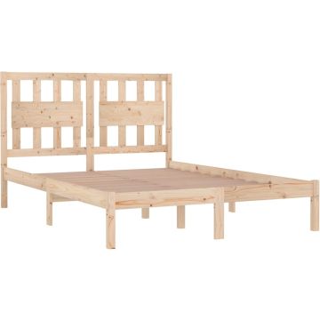 vidaXL Bedframe massief grenenhout 135x190 cm 4FT6 Double