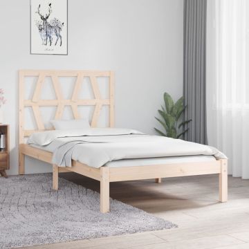 vidaXL Bedframe massief grenenhout 75x190 cm 2FT6 Small Single