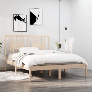 vidaXL Bedframe massief grenenhout 140x190 cm