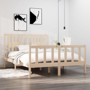 vidaXL Bedframe massief hout 140x190 cm