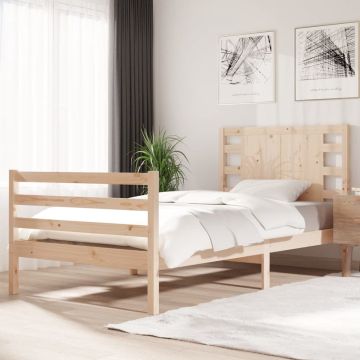 vidaXL Bedframe massief grenenhout 75x190 cm 2FT6 Small Single