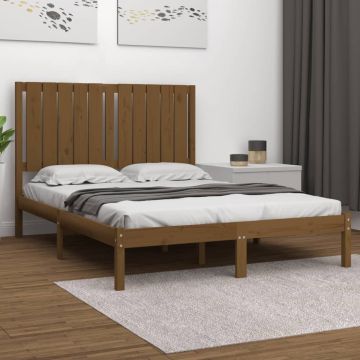 vidaXL Bedframe massief grenenhout honingbruin 120x200 cm