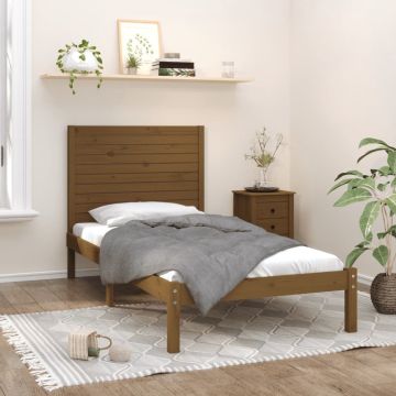 vidaXL Bedframe massief hout honingbruin 100x200 cm