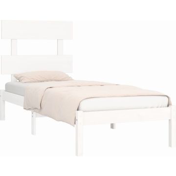 vidaXL Bedframe massief hout wit 90x190 cm 3FT6 Single