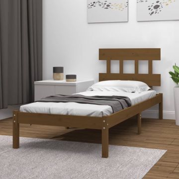 vidaXL Bedframe massief hout honingbruin 100x200 cm