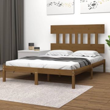 vidaXL Bedframe massief hout honingbruin 120x200 cm