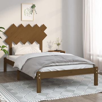 vidaXL Bedframe massief hout honingbruin 100x200 cm