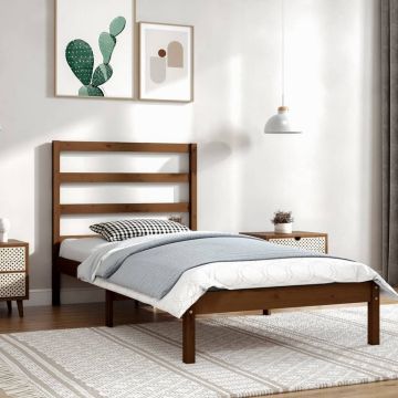 vidaXL Bedframe massief grenenhout honingbruin 100x200 cm