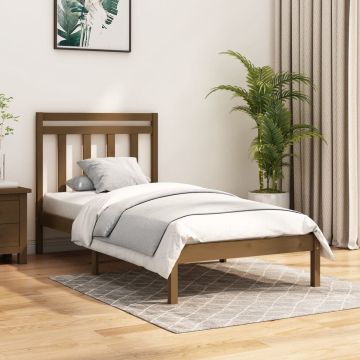 vidaXL Bedframe massief hout honingbruin 100x200 cm