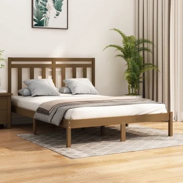 vidaXL Bedframe massief hout honingbruin 120x200 cm