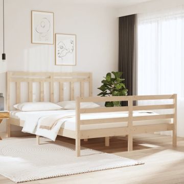 vidaXL Bedframe massief hout 135x190 cm 4FT6 Double