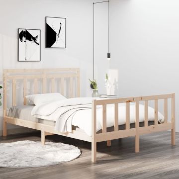 vidaXL Bedframe massief hout 135x190 cm 4FT6 Double