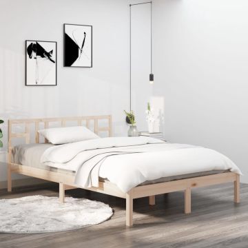 vidaXL Bedframe massief hout 135x190 cm 4FT6 Double