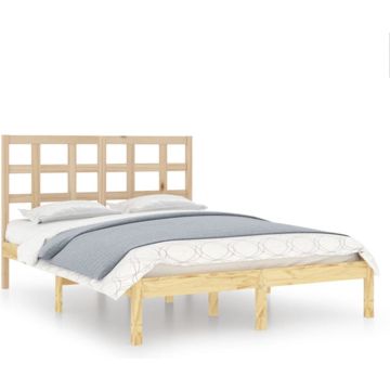 vidaXL Bedframe massief hout 135x190 cm 4FT6 Double