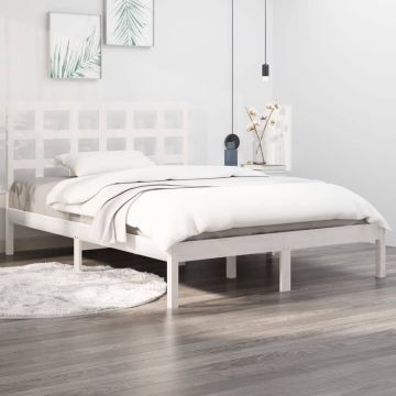 vidaXL Bedframe massief hout wit 120x200 cm