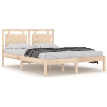 vidaXL Bedframe massief hout 135x190 cm 4FT6 Double