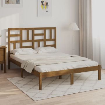 vidaXL Bedframe massief hout honingbruin 120x200 cm