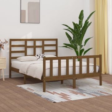 vidaXL Bedframe massief hout honingbruin 150x200 cm 5FT King Size