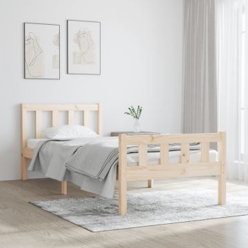 vidaXL Bedframe massief hout 75x190 cm 2FT6 Small Single