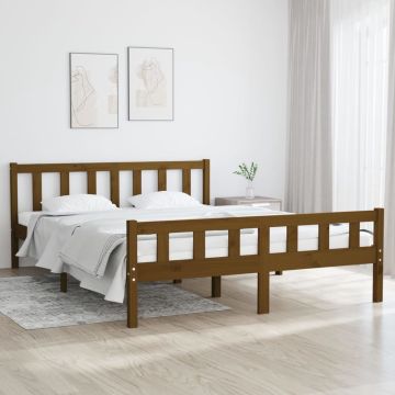 vidaXL Bedframe massief hout honingbruin 120x200 cm