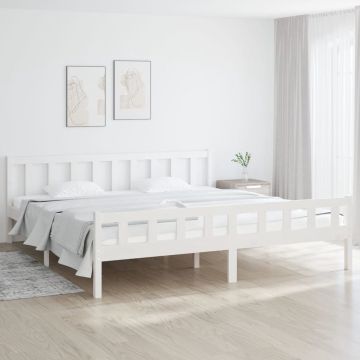 vidaXL Bedframe massief hout wit 160x200 cm